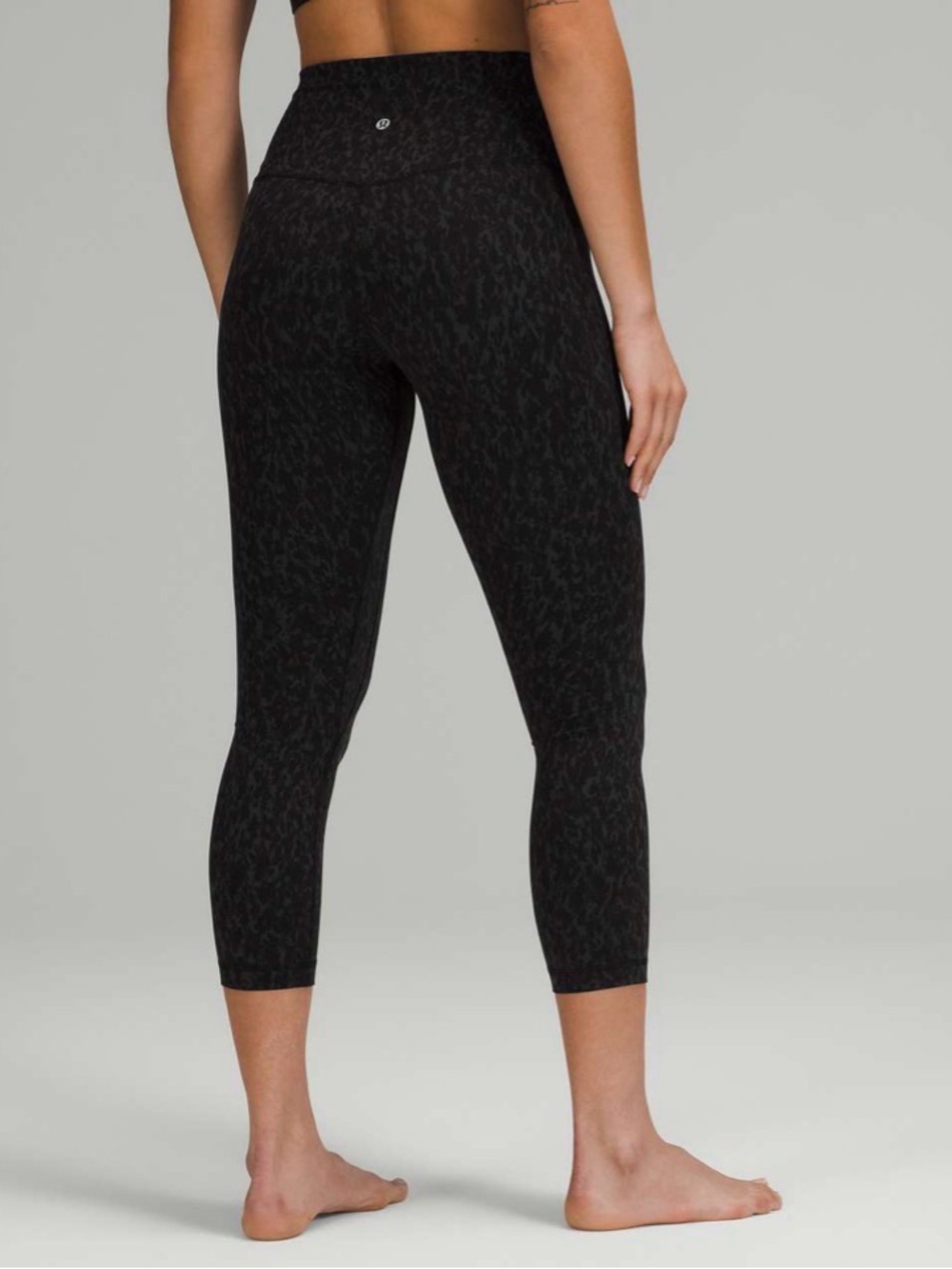 Lululemon Align Black Animal Print High Waisted Cropped Leggings 12